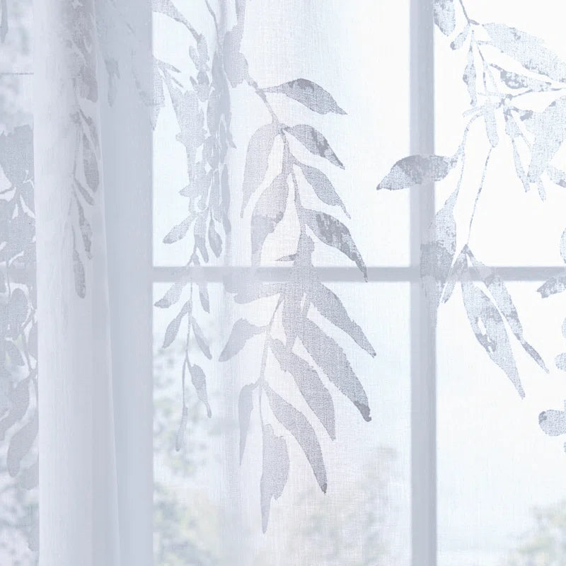 Wisteria Floral Voile Curtain Panel